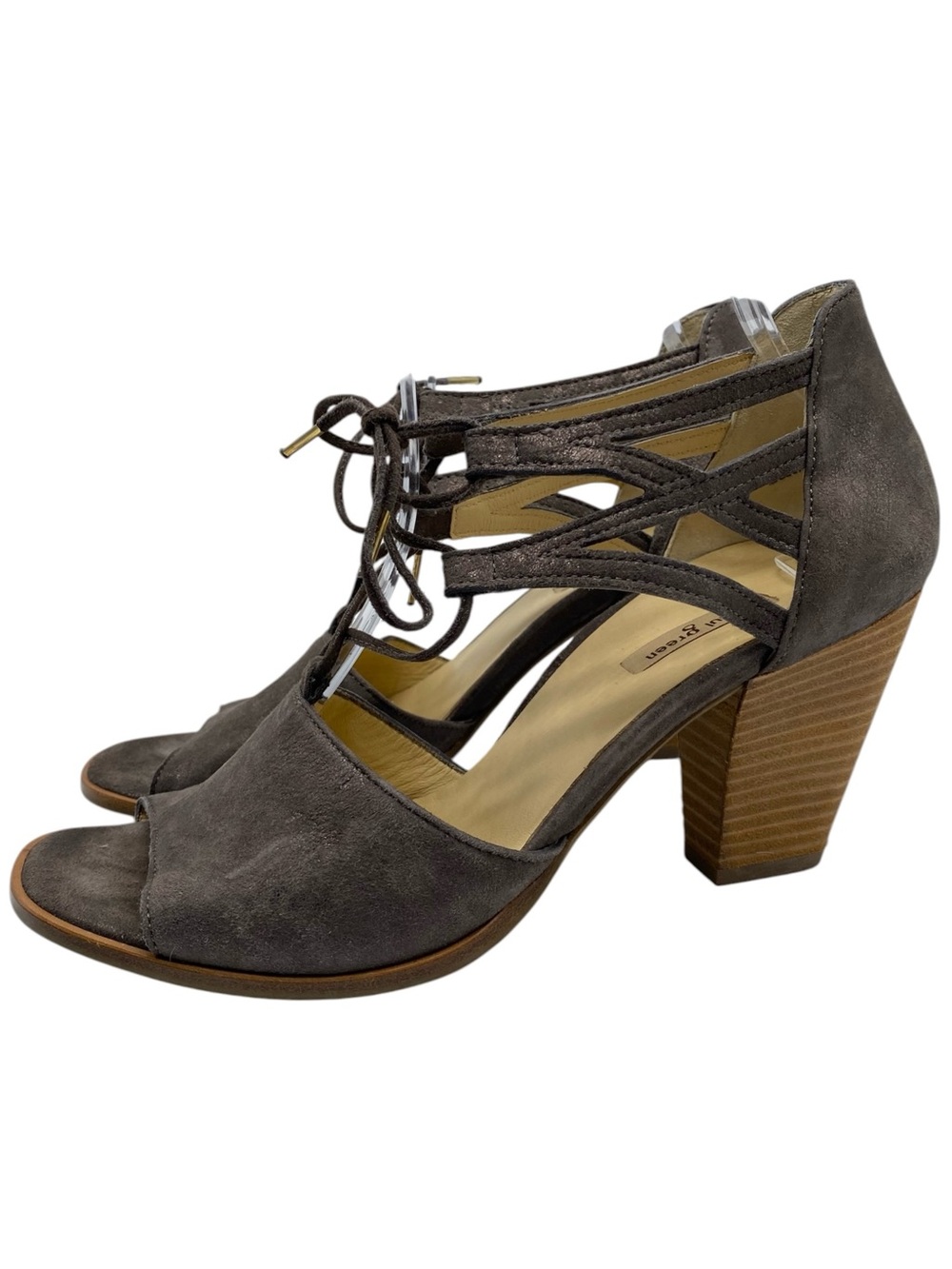 Paul Green Womens Shoes Veronica Sandals 8 Taupe Brown Leather Heeled Open Toe